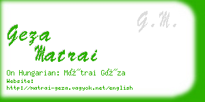 geza matrai business card